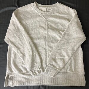 Sonoma Light Gray Ribbed Crewneck